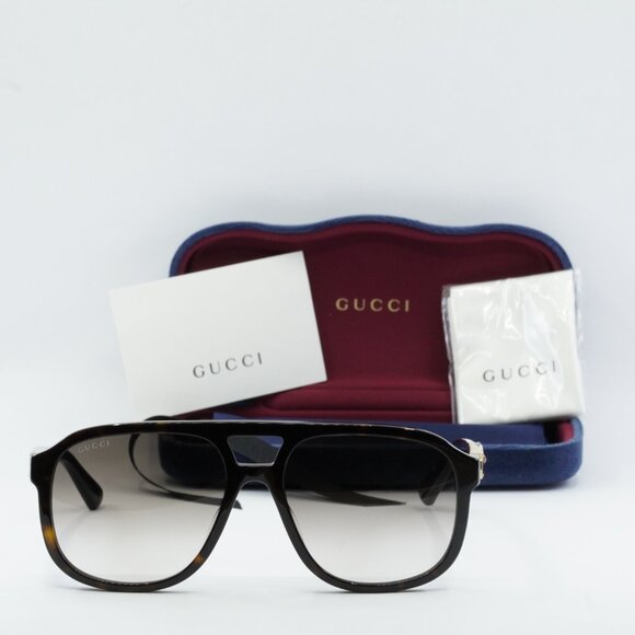 Gucci GG1188S 003 Aviator Sunglasses - Dark Havana/Brown - Picture 2 of 10